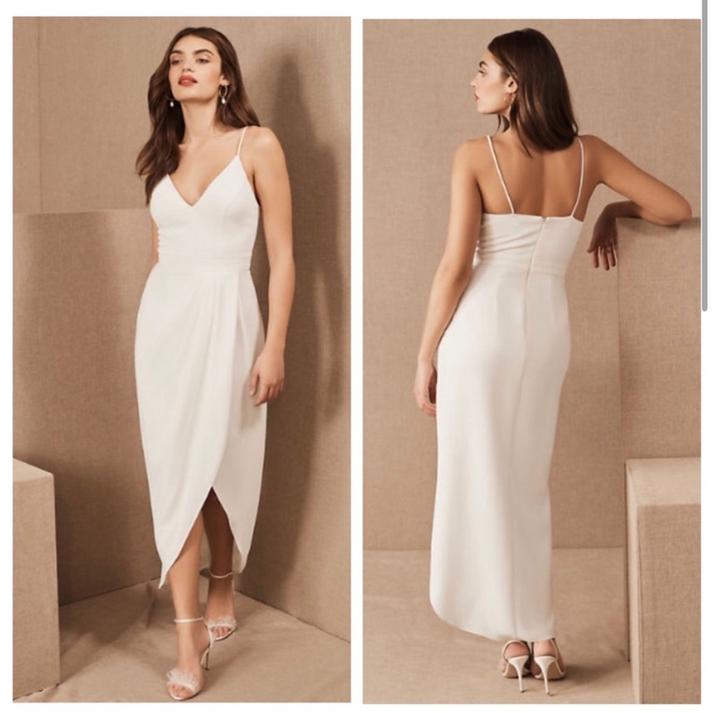 🆕 BHLDN Anthropologie Crepe V-neck Dress